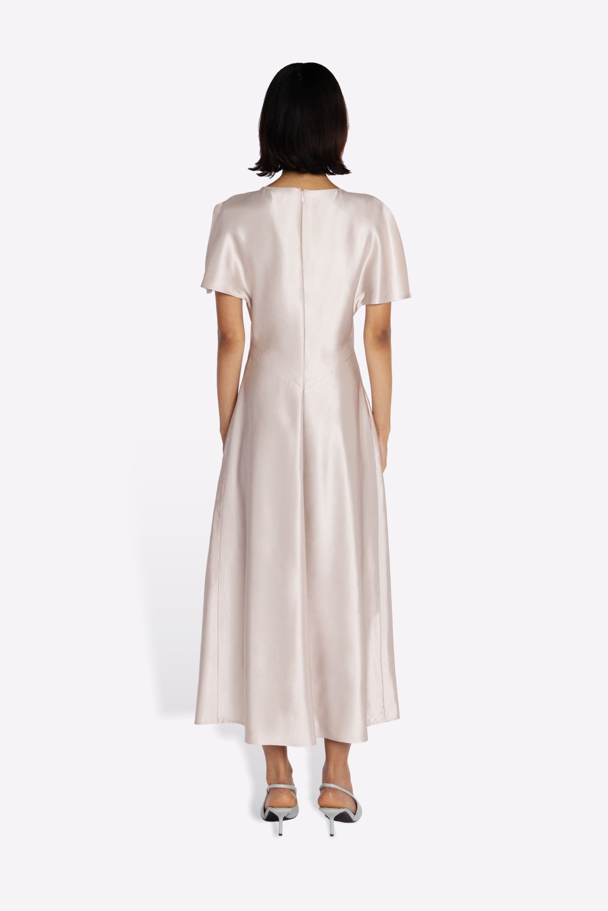 LEVY DRESS IN PEARL MODEL BACK