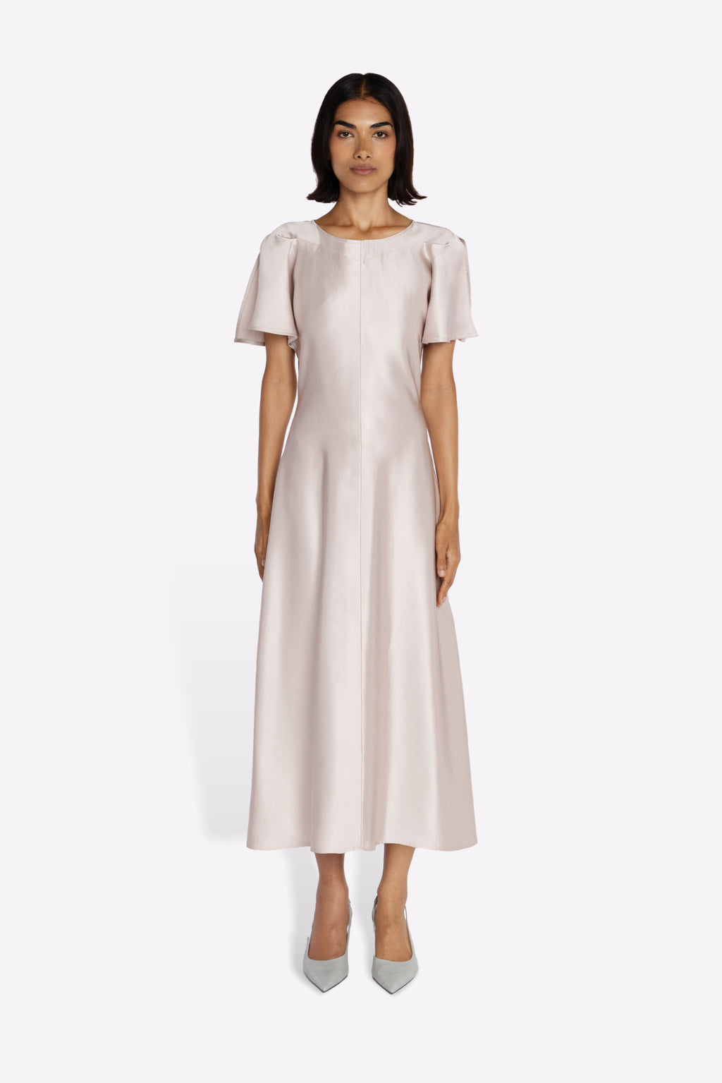 LEVY DRESS IN PEARL MODEL FRONT
