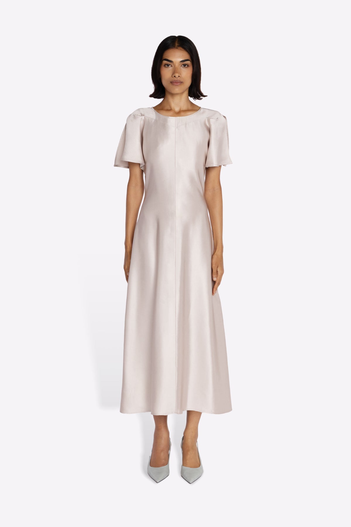 LEVY DRESS IN PEARL MODEL FRONT