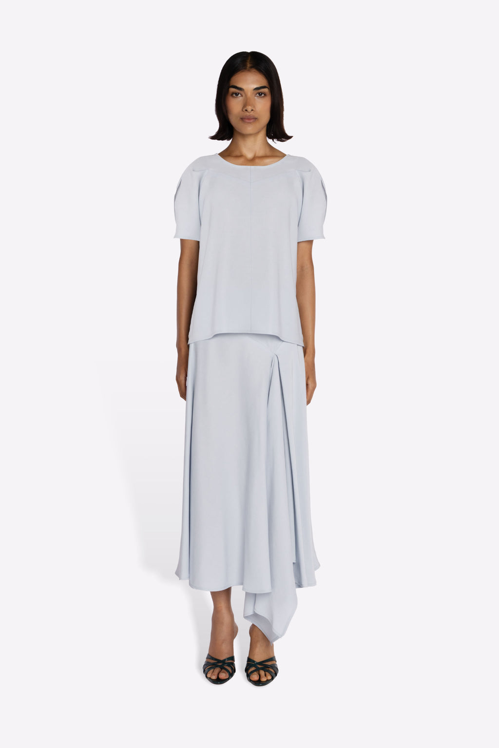 RAJA SKIRT IN BABY BLUE MODEL FRONT