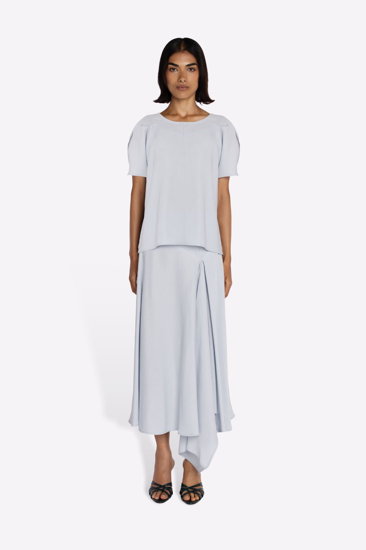 RAJA SKIRT IN BABY BLUE MODEL FRONT