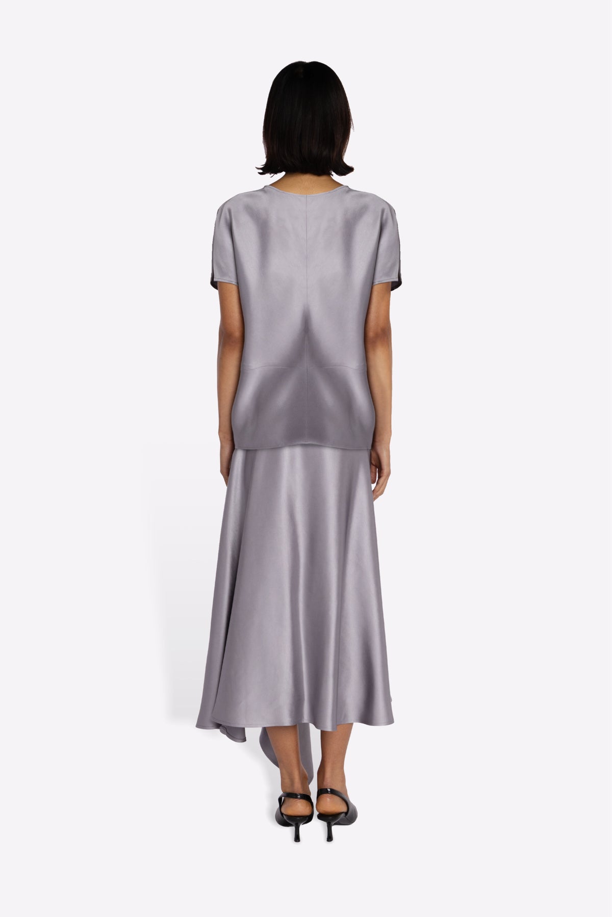 RAJA SKIRT IN STEEL MODEL BACK